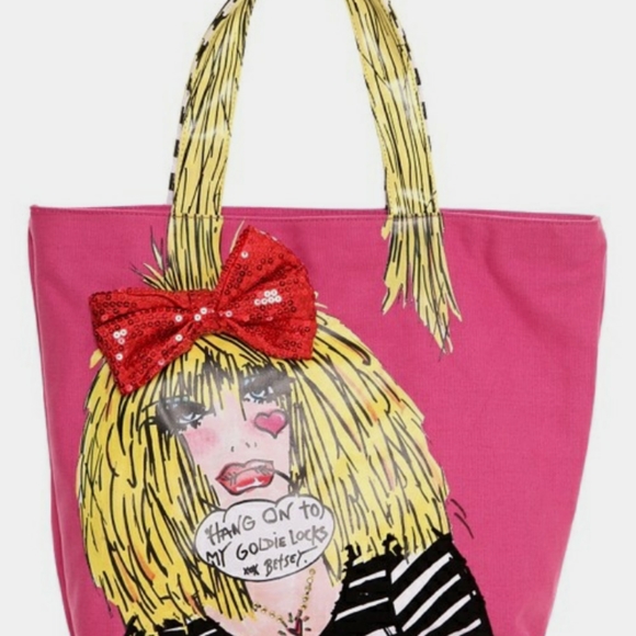 BETSEY JOHNSON TOTE "HANG ON TO MY GOLDILOCKS" - Picture 2 of 6